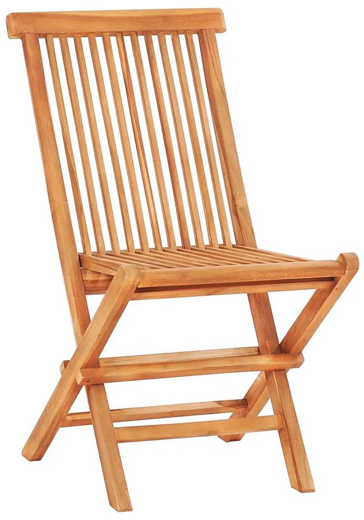 vidaXL Σετ Επίπλων Mπιστρό 3 τεμ. Μασίφ Ξύλο Teak με Κρεμ Μαξιλάρια