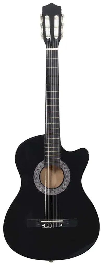 vidaXL Κιθάρα Western Classical Cutaway με 6 Χορδές Μαύρη 38&quot;