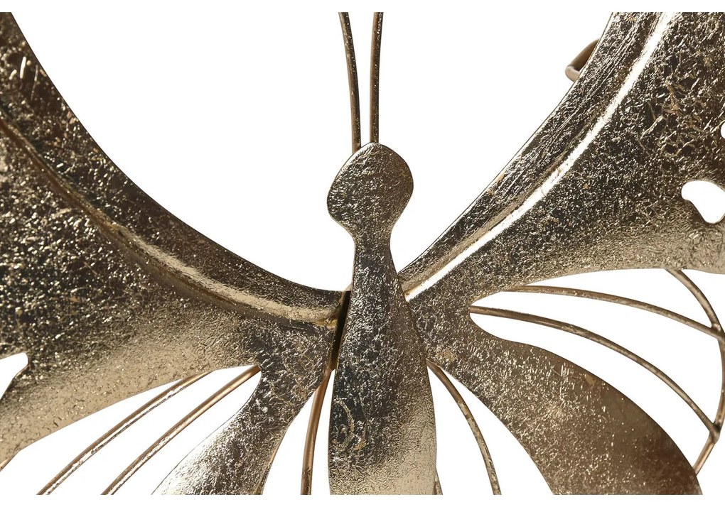 Διακόσμηση τοίχων Home ESPRIT Χρυσό Πεταλούδα 36 x 3 x 26 cm (4 Μονάδες)