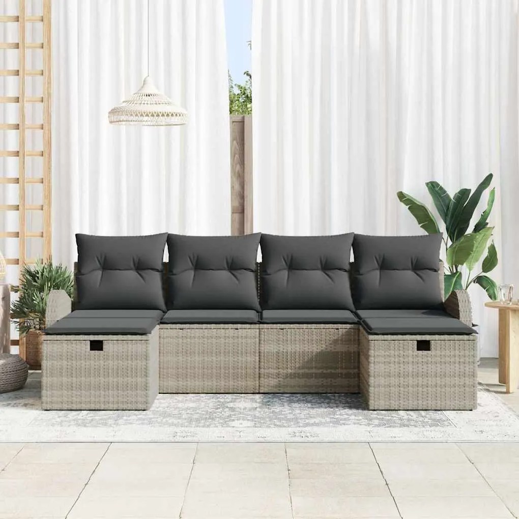 vidaXL Σετ Καναπέ Κήπου 6 pcs Ανοιχτό γκρι 234 x 117 x 85 εκ