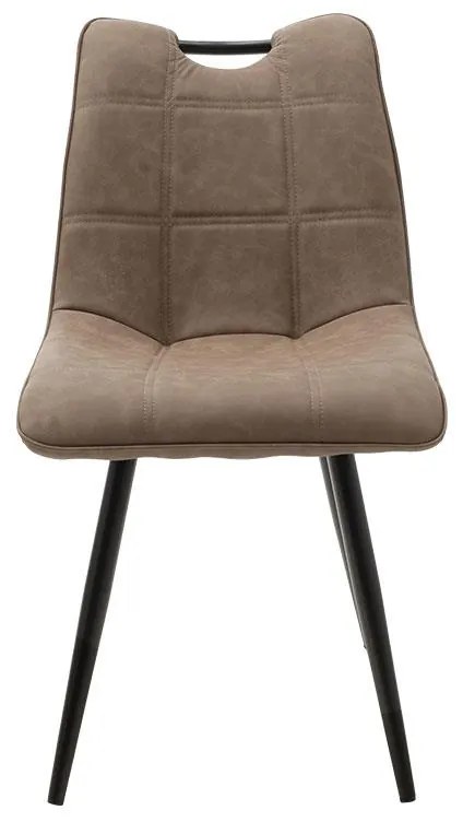Καρέκλα Nely PU καφέ antique-μαύρο πόδι 47x61x85 εκ.