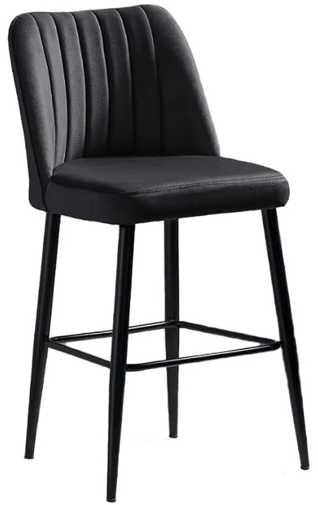 Σκαμπό Μπαρ Vento (Σετ 4Τμχ) 107BCK1117 49x45x99cm Black Metal, Fabric