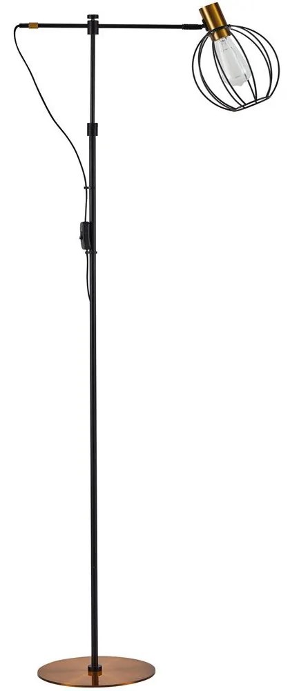 Φωτιστικό Δαπέδου Adept 77-8349 49x25x165cm 1xE27 60W Black-Gold Homelighting Metal