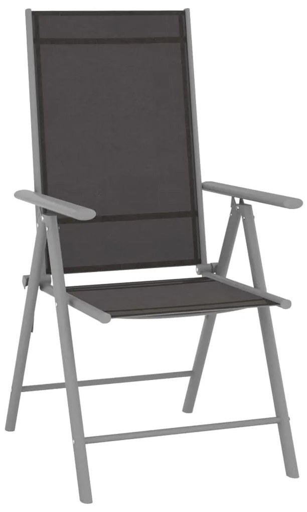 vidaXL Σετ Τραπεζαρίας Κήπου 7 Τεμαχίων Ασημί / Μαύρο από Αλουμίνιο