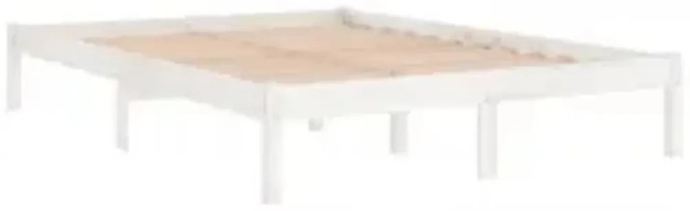 vidaXL Πλαίσιο Κρεβατιού Λευκό 180 x 200 εκ. Μασίφ Ξύλο Super King