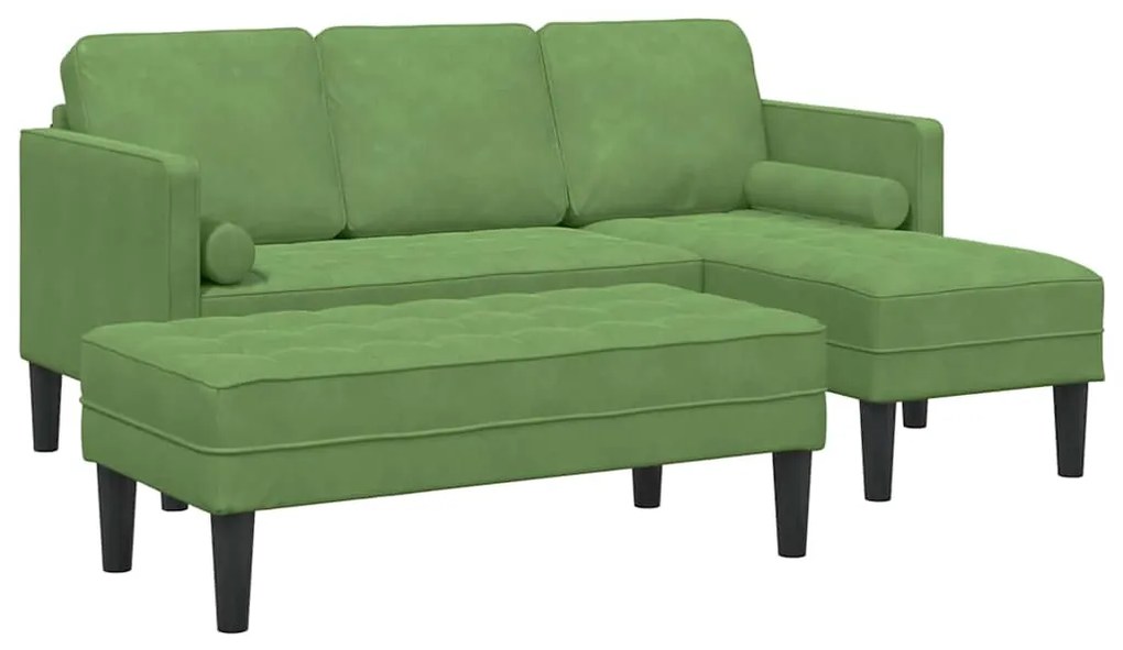 vidaXL Σετ Καναπέ 2 pcs Ανοιχτό πράσινο 173 x 131 x 67 εκ Βελούδο