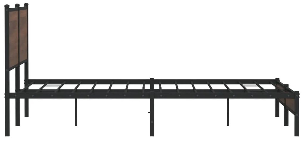 vidaXL Σκελετός Κρεβ. Χωρίς Στρώμα Καφέ Δρυς 180x200 εκ. Μεταλλικό