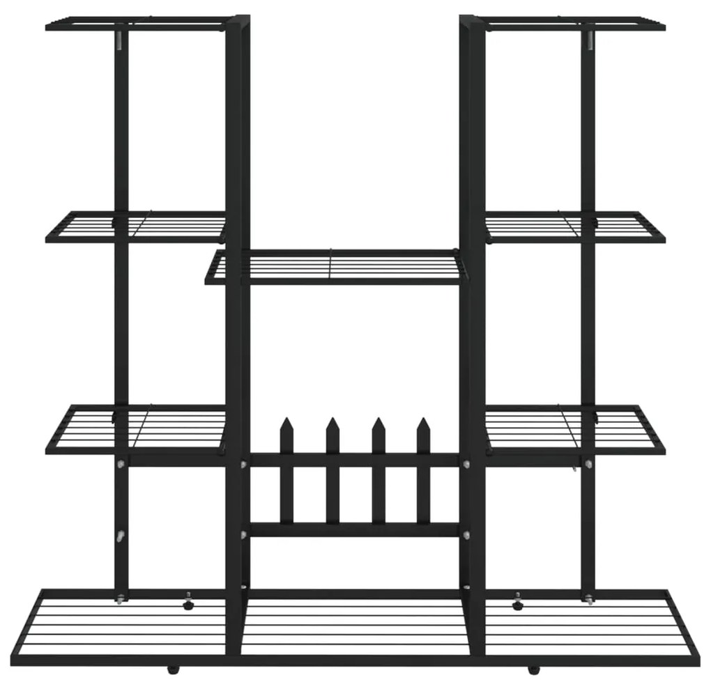 vidaXL Βάση Λουλουδιών Μαύρη 94,5 x 25 x 89 εκ. Σιδερένια