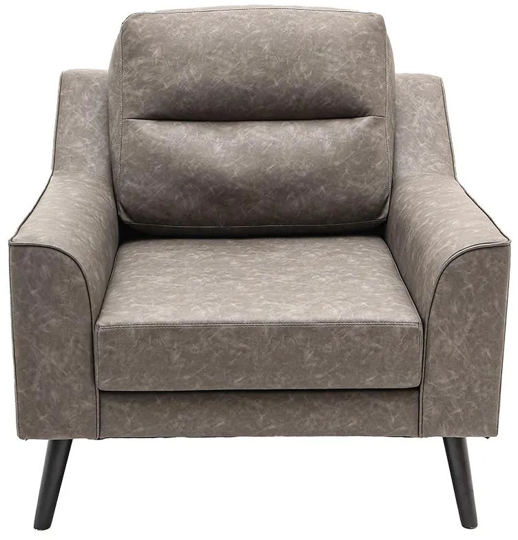Πολυθρόνα Lonnie τεχνόδερμα γκρι antique 94x95.5x92.5εκ 94x95.5x92.5 εκ.
