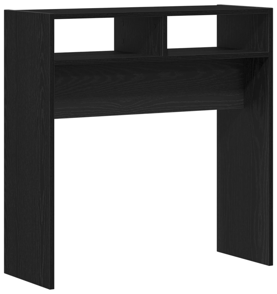 vidaXL Μαύρο Δρυς Τραπέζι Κονσόλας - 78x30x80 εκ. - Φτιαγμένο από Επεξεργασμένο Ξύλο