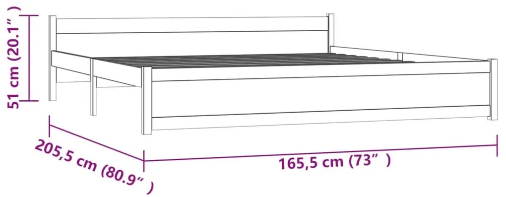 Πλαίσιο Κρεβατιού Λευκό 160 x 200 εκ. από Μασίφ Ξύλο - Λευκό