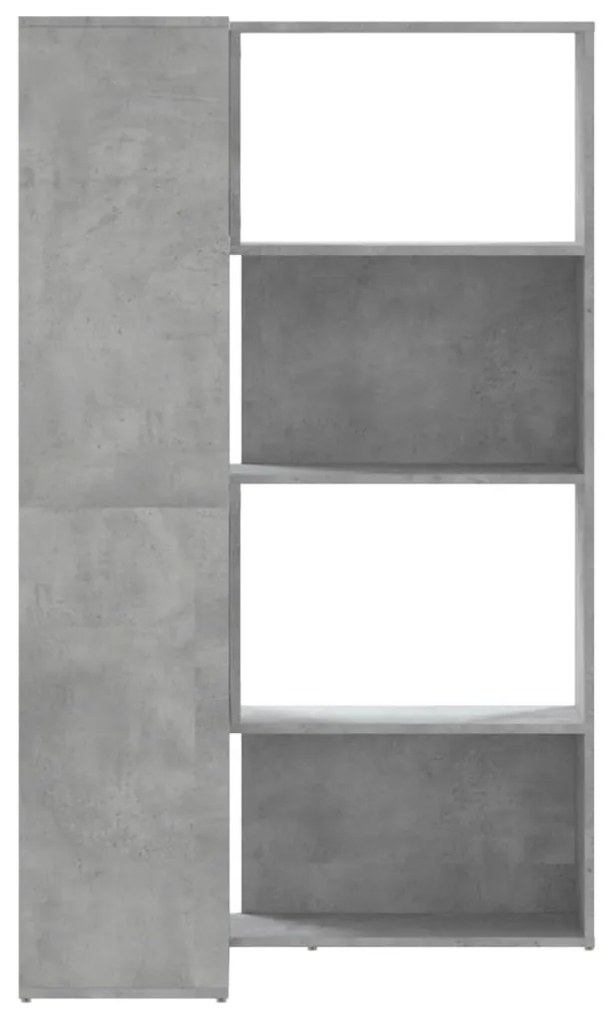 vidaXL Βιβλιοθήκη Γωνιακή 4 Επ. Γκρι Σκυροδέμ. 85x85x140 εκ Επεξ. Ξύλο