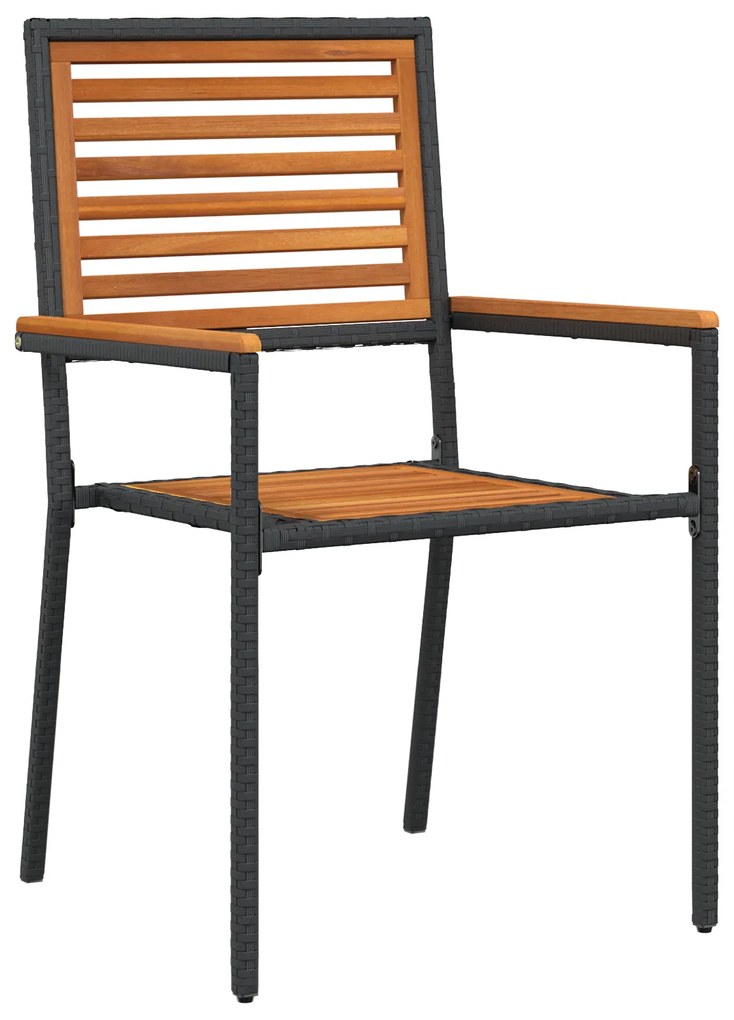 vidaXL Σετ Τραπεζαρίας Κήπου 5 pcs Μαύρο 110 x 110 x 75 cm