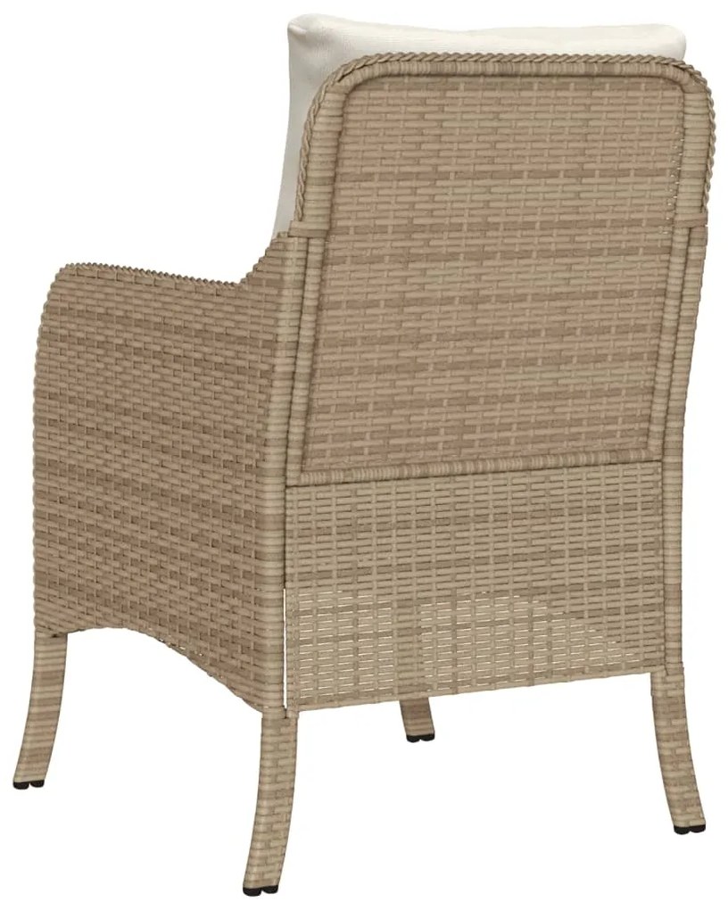 vidaXL Καρέκλες Κήπου 2 τεμ. Μπεζ από Συνθετικό Ρατάν με Μαξιλάρια