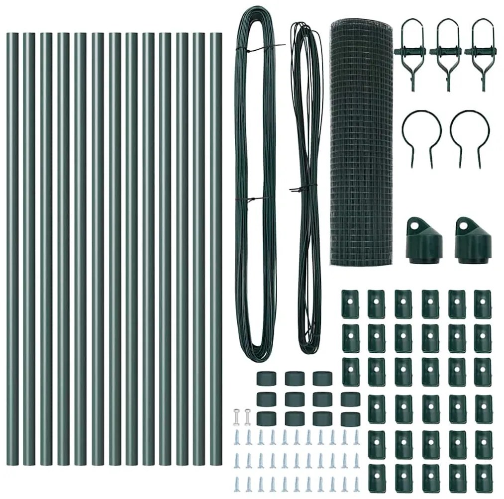 vidaXL Στύλος Περιφράξεων Πράσινο 25 x 0,5 m (16 x 16 mm πλέγμα)