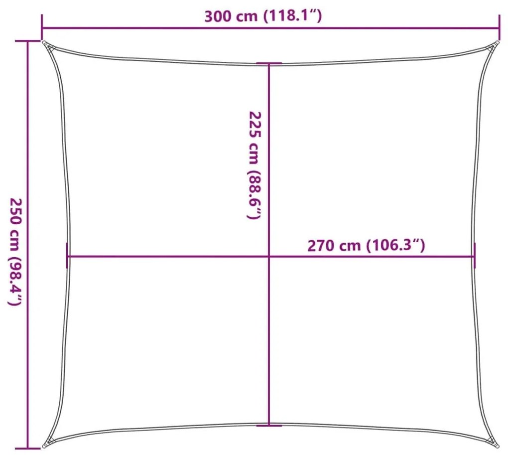 Πανί Σκίασης Τερακότα 2,5 x 3 μ. από HDPE 160 γρ./μ² - Καφέ