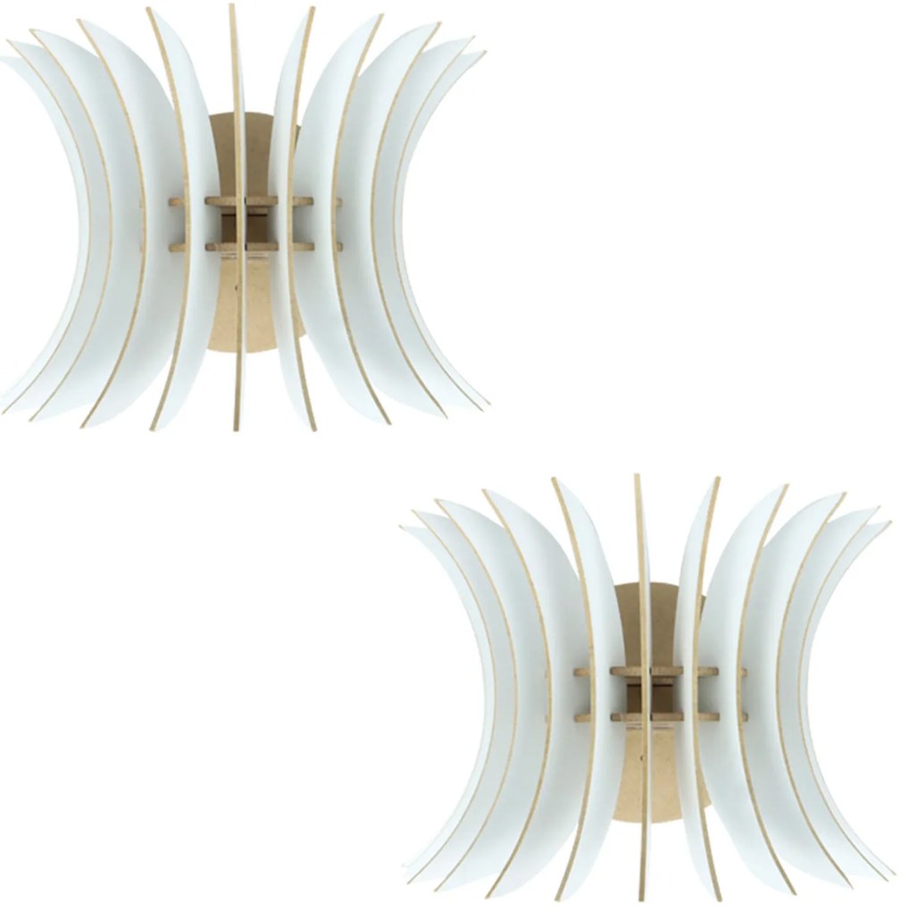 ΣΕΤ ΑΠΛΙΚΕΣ ΤΟΙΧΟΥ 2ΤΜΧ ΞΥΛΙΝΕΣ ΑΠΟ MDF ΛΕΥΚΟ HM7380.01 28x20x20Υ εκ.