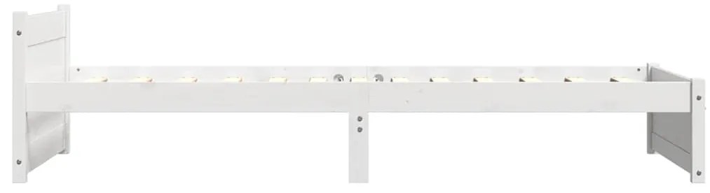 vidaXL Πλαίσιο Κρεβατιού Λευκό 90 x 190 εκ. Μασίφ Ξύλο Single