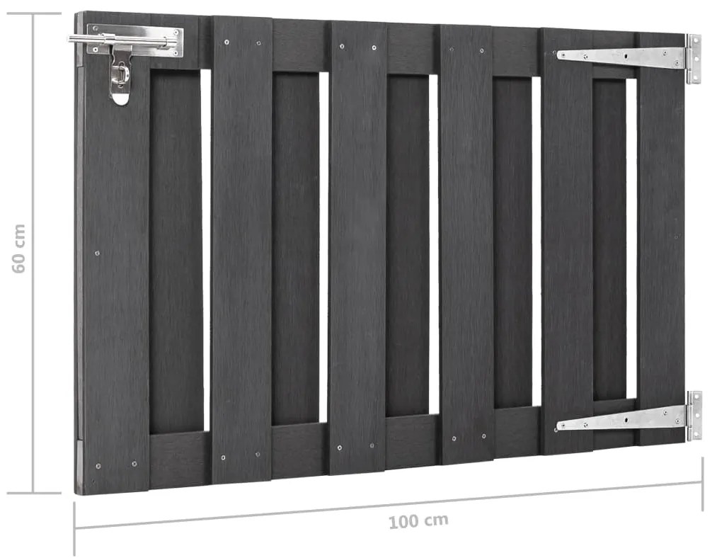 vidaXL Πόρτα Φράχτη Γκρι 100 x 60 εκ. από WPC