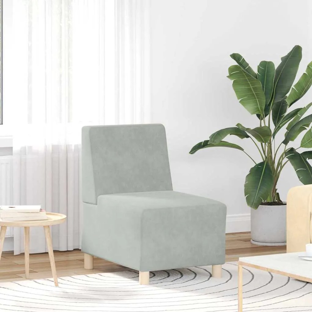 vidaXL Μοναδικός Καναπές χωρίς Χερούλια 2 pcs Ανοιχτό γκρι