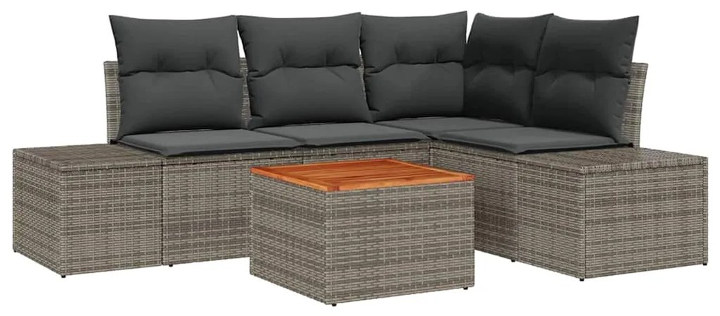 vidaXL Σετ Καναπέ Κήπου 5 pcs Γκρι