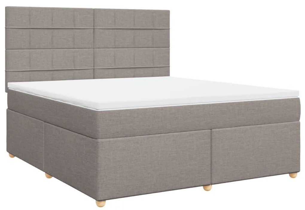 Κρεβάτι Boxspring με Στρώμα Taupe 180x200 εκ. Υφασμάτινο - Μπεζ-Γκρι