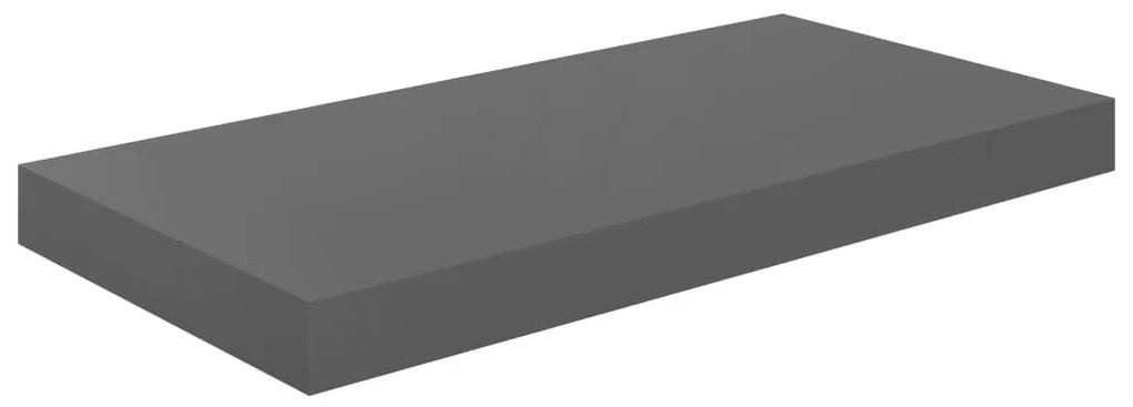 vidaXL Ράφια Τοίχου Γυαλιστερά Γκρι 4 Τεμάχια 50x23x3,8 εκ. MDF