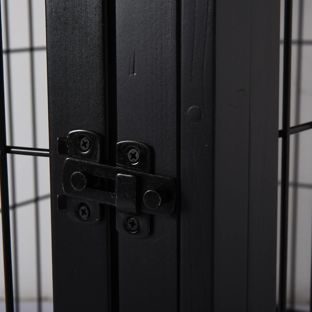 PawHut κλουβί μεταφοράς σκύλου 58,5 cm x 81 cm x 66 cm πόρτες, MDF ξύλο σίδερο, 58, 5 cm x 81 cm x 66 cm, μαύρο