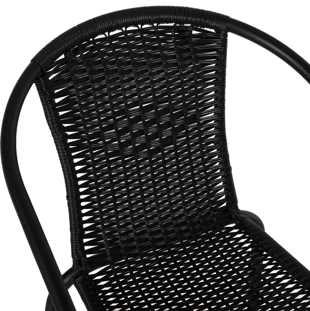 Καρέκλα - Πολυθρόνα CAMEL C5015.03 Μαύρη Μεταλλική με Wicker 50x55x73Y εκ. 50x55x73 εκ.