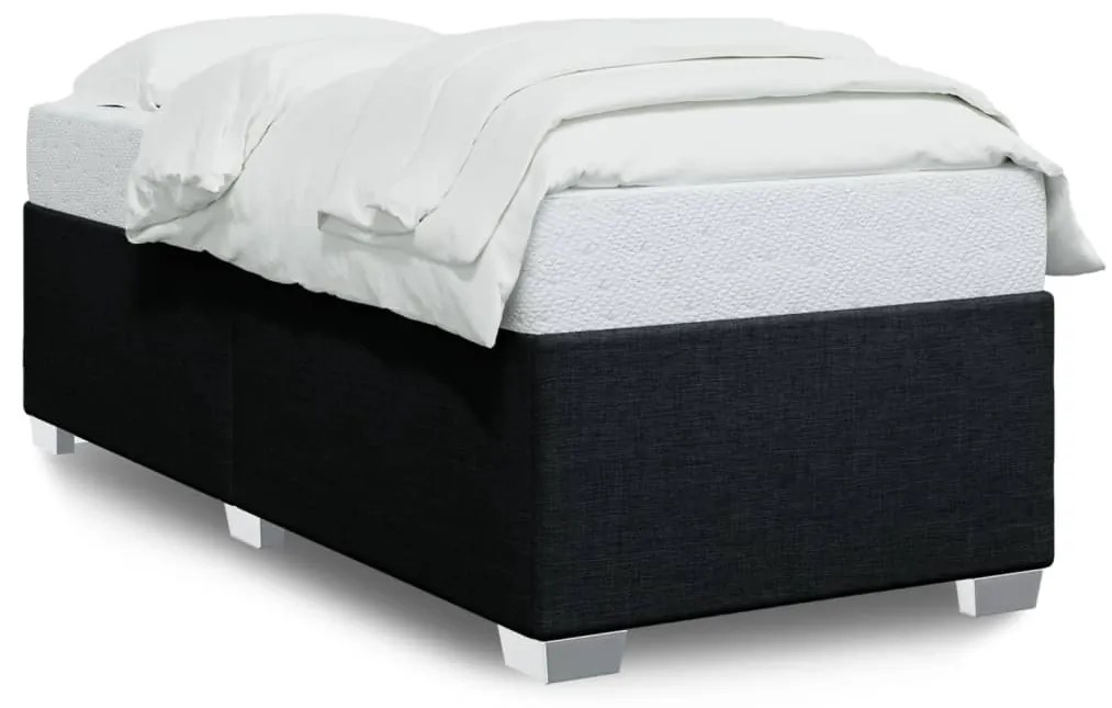 Σκελετός Κρεβατιού Χωρίς Στρώμα Μαύρο 90x200 εκ. Υφασμάτινο