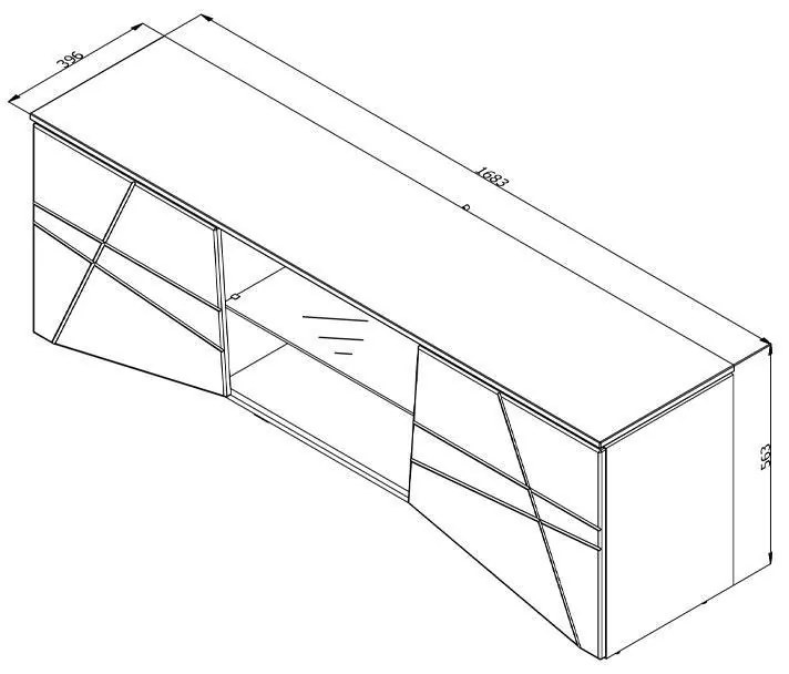 Έπιπλο Τηλεόρασης Cadiz Λευκή Λάκα 168x39x57 εκ. 168x39x57 εκ.