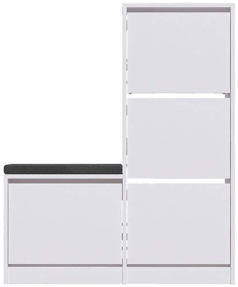 Παπουτσοθήκη Dude 779HMS4115 105x26x118,5cm White Μοριοσανίδα, Μελαμίνη