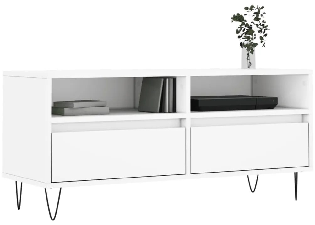 vidaXL Έπιπλο Τηλεόρασης Λευκό 100x34,5x44,5 εκ. Επεξεργασμένο Ξύλο