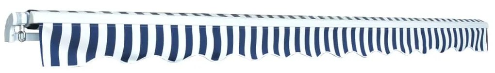 vidaXL Τέντα Αναδιπλούμενη Χειροκίνητη Μπλε/Λευκή 450 εκ.