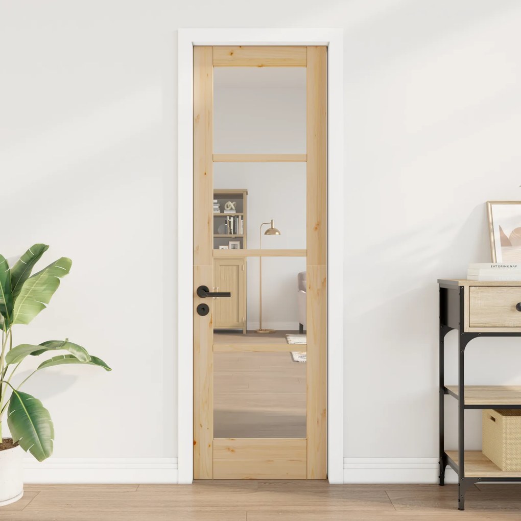 vidaXL Εσωτερική Πόρτα με Γυαλί "ORKDAL" 61x198,5x4 cm Στερεό Ξύλο Πεύκου