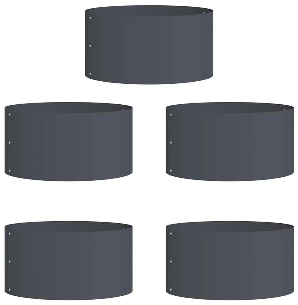 vidaXL Ζαρντινιέρες κήπου 5 pcs Ανθρακί 40 x 40 x 20 cm Ατσάλι