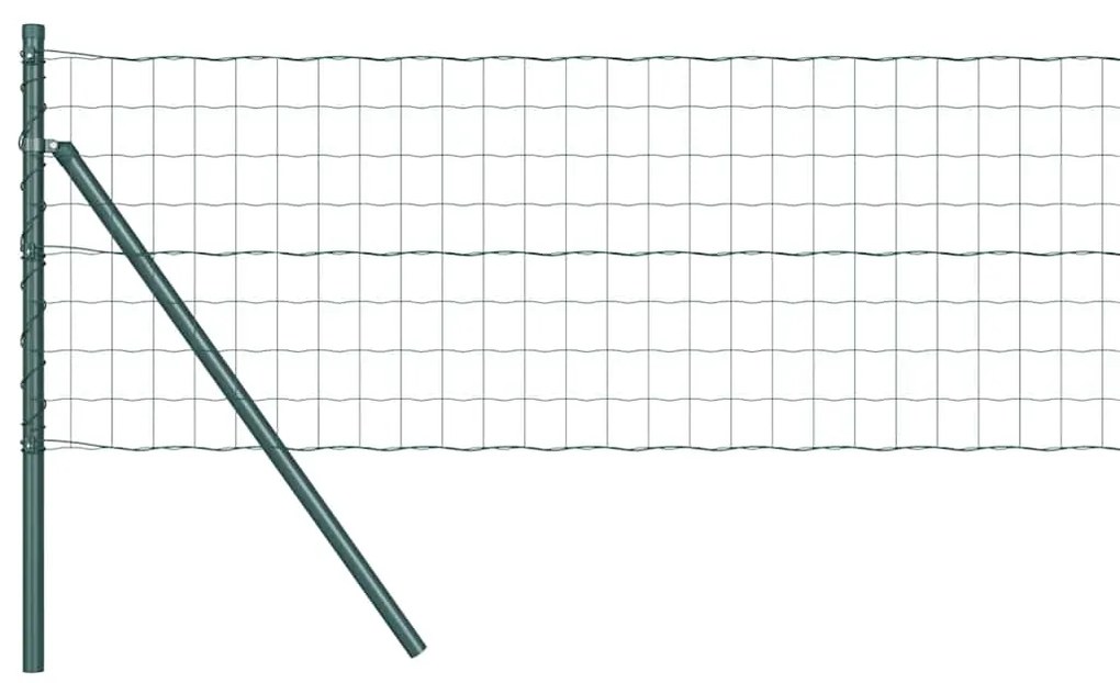 vidaXL Φράχτης με Στήλες. Πράσινο 0.8 x 10 m Ατσάλι
