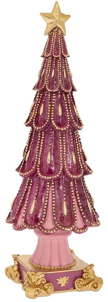 Διακοσμητικό Δεντράκι 91093 14,5x14,5x41cm Gold-Pink