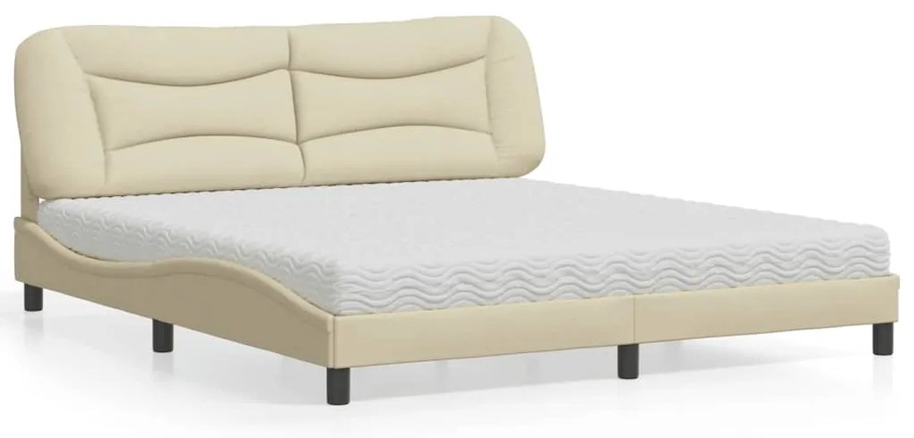 vidaXL Κρεβάτι Κρεμ 180x200 εκ. Υφασμάτινο