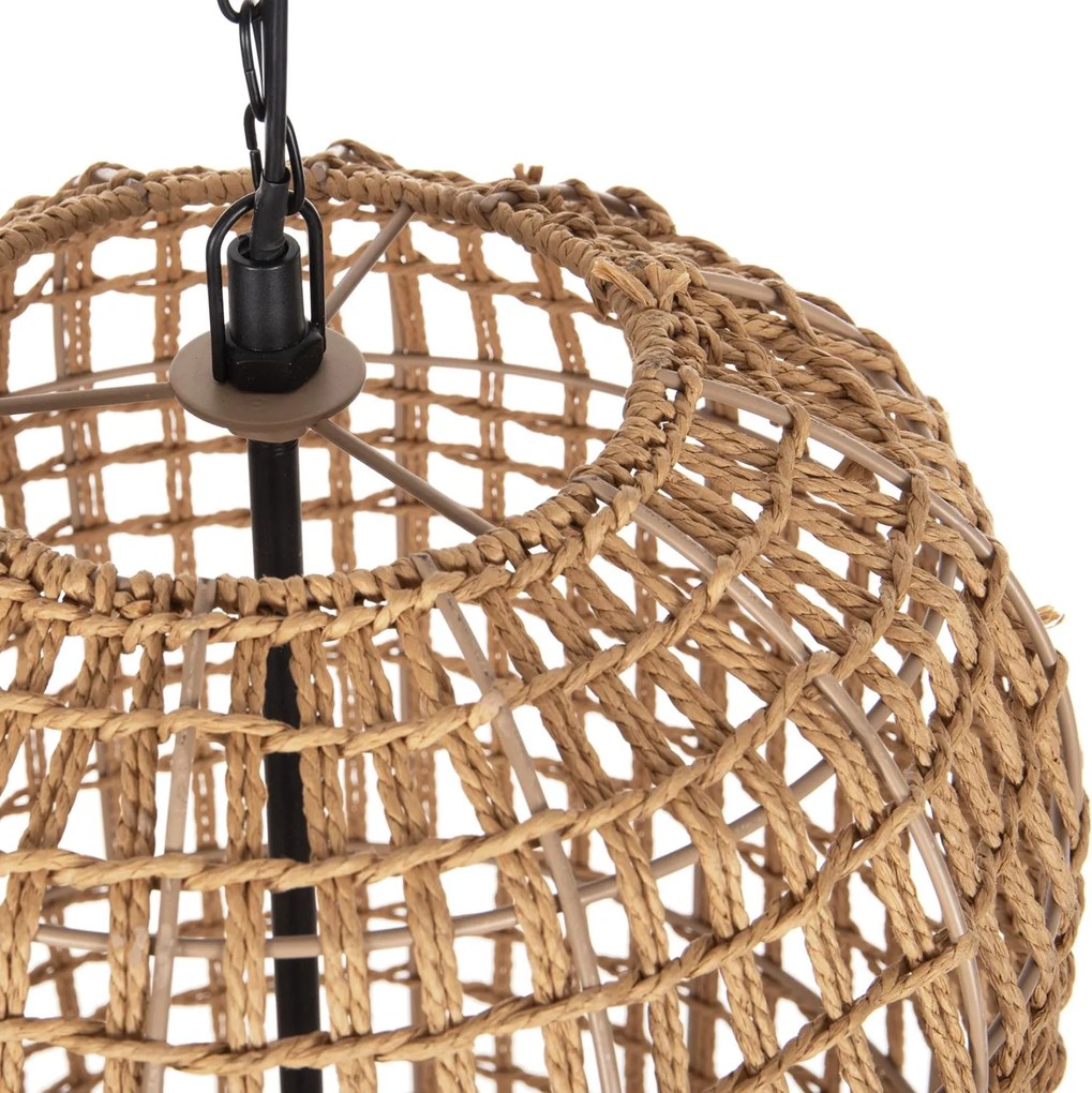 Φωτιστικό Οροφής C4345 Κυλινδρικό Paper Rope Μπέζ με 2 Λάμπες Φ30,5x132Υεκ. 30.5x30.5x180 εκ.