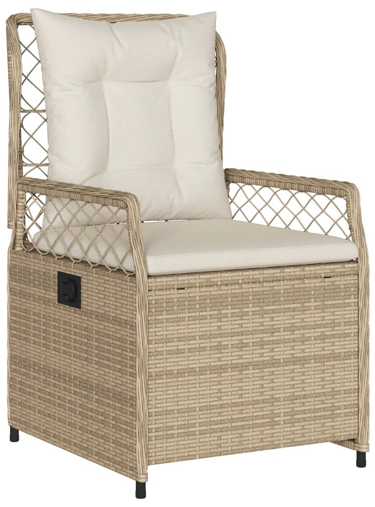 vidaXL Σετ Γευμάτων Κήπου 9 Τεμαχίων Μπεζ Poly Rattan