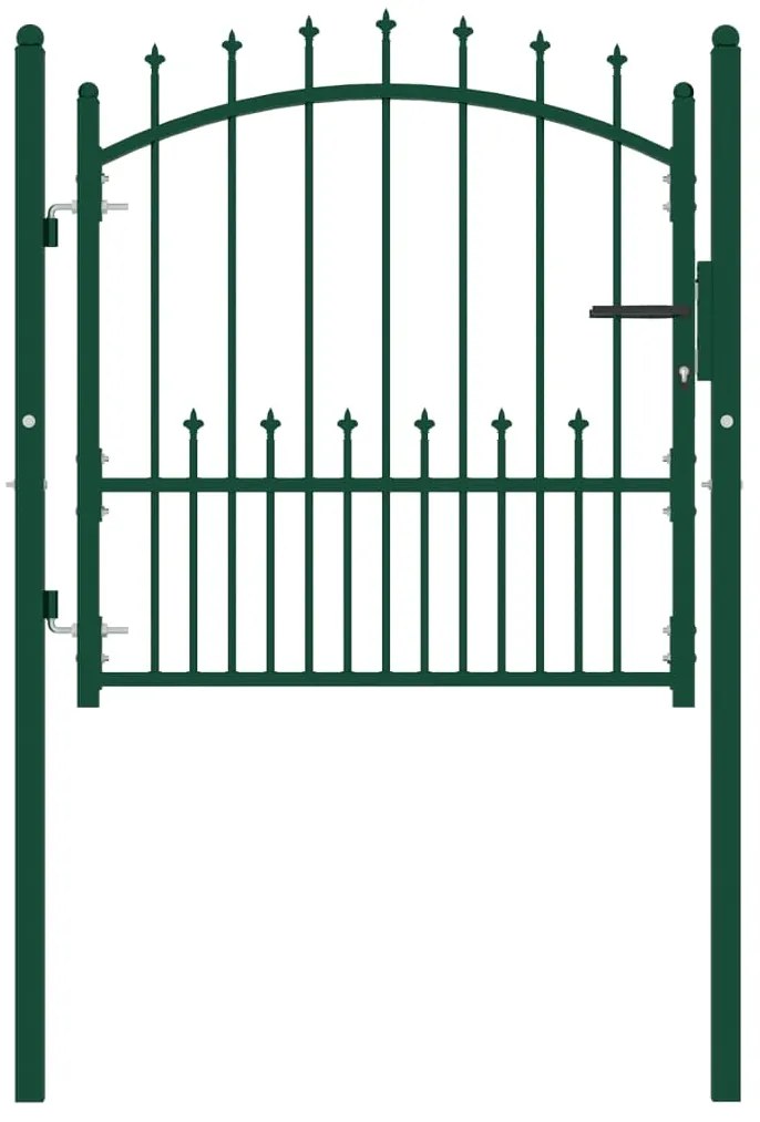 Πόρτα Περίφραξης με Ακίδες Πράσινη 100 x 100 εκ. Ατσάλινη