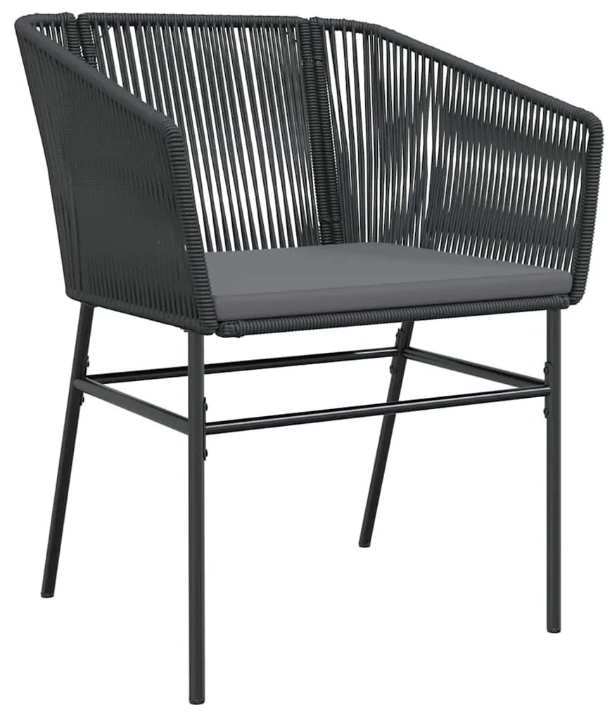 vidaXL Σέτ φαγητού για κήπο 5 pcs Μαύρο Πολυ ράταν