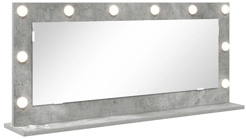 vidaXL Καθρέφτης Vanity με LED φώτα Γκρι 100x45x18 εκ.