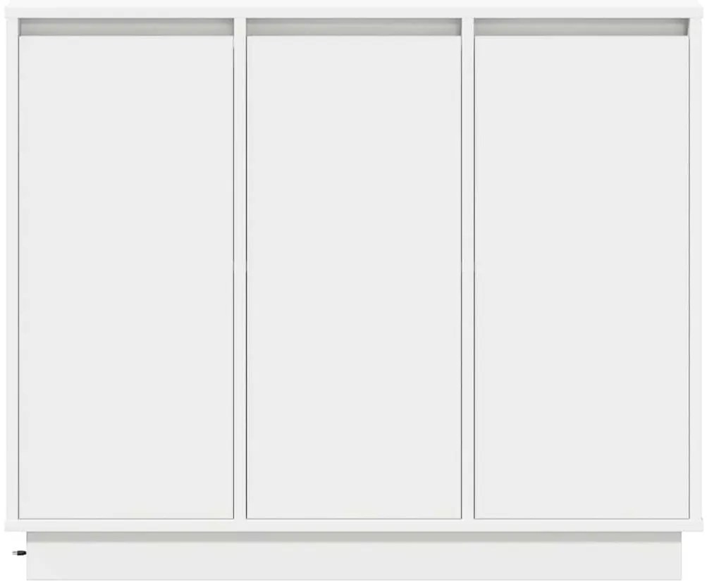 vidaXL Πλευρικό Τραπέζι LED Λευκό 90 x 32 x 75 εκ. Επεξεργασμένο ξύλο