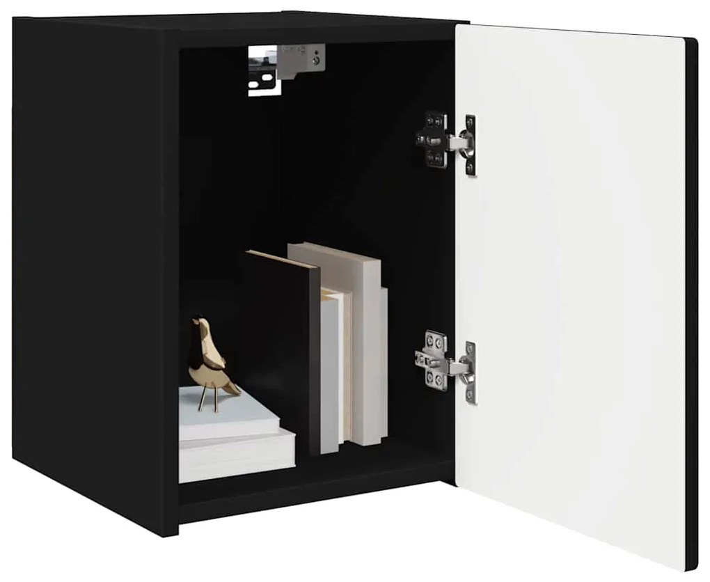 vidaXL Ντουλάπι Τηλεόρασης Τοίχου 2 pcs Μαύρο 30 x 31 x 40 εκ.