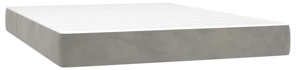 vidaXL Στρώμα με Pocket Springs Ανοιχτό Γκρι 120x210x20 εκ. Βελούδινο