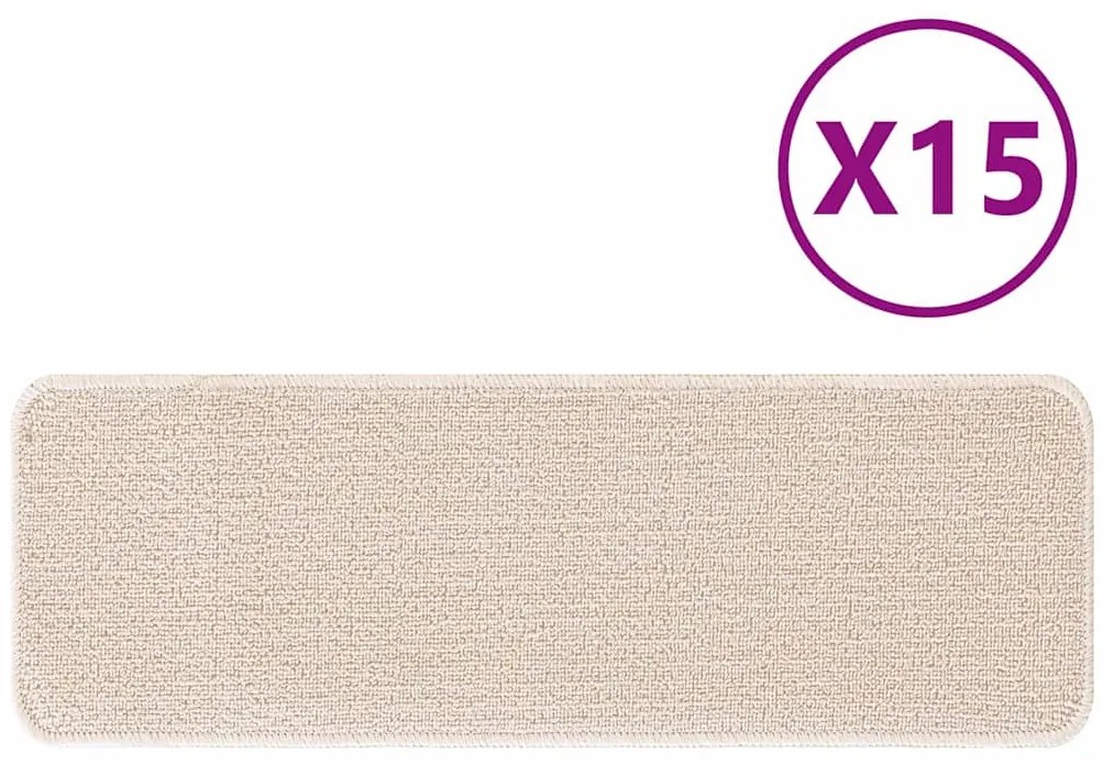 vidaXL Σκαλοπάτια 15 pcs Κρεμ 60 x 25 cm Πολυπροπυλένιο
