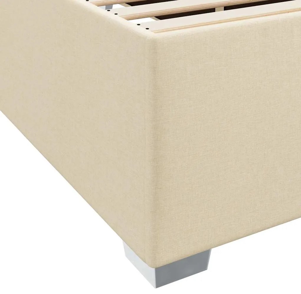 vidaXL Σκελετός Κρεβατιού με στρώμα Κρεμ 160 x 200 cm ύφασμα