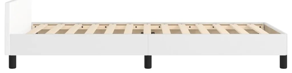 vidaXL Πλαίσιο Κρεβατιού με Κεφαλάρι Λευκό 100x200 εκ.Συνθετικό Δέρμα